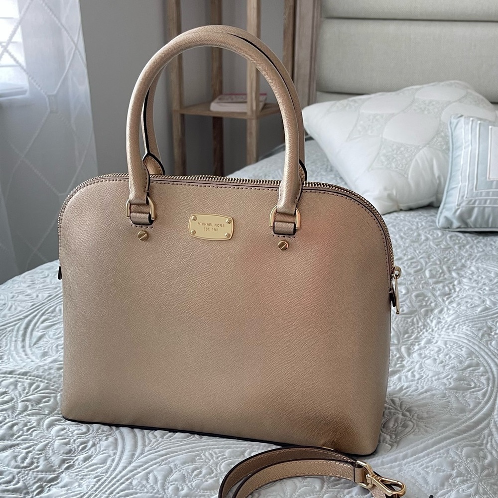 Michael Kors Gold Cindy Large
Dome Satchel